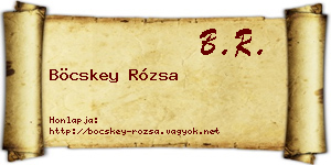 Böcskey Rózsa névjegykártya