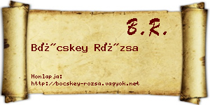 Böcskey Rózsa névjegykártya