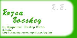 rozsa bocskey business card