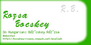 rozsa bocskey business card